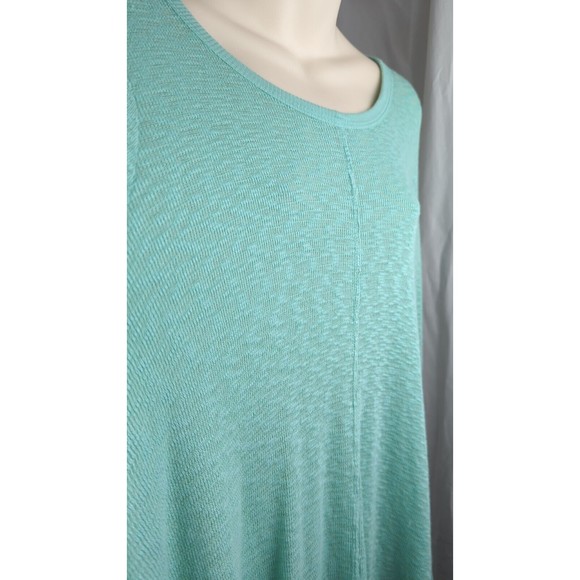 ANTHROPOLOGIE Left of Center Centerline Slubbed Tee Cotton Mint Turquoise XS S M - Picture 5 of 8